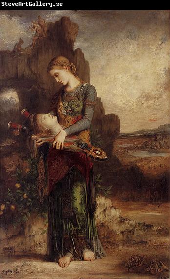 Gustave Moreau Thracian Girl Carrying the Head of Orpheus on His Lyre